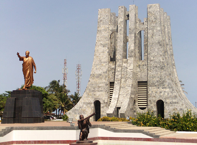 A statue of Ghana's first president Kwame Nkrumah is seen at his memorial park in Accra.