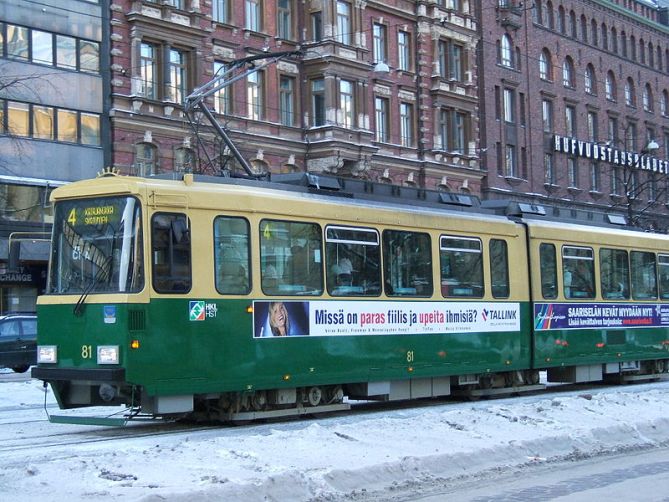 These articulated cars are the mainstay of the Helsinki tram fleet.