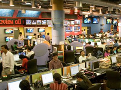 CNBC-TV18's newsroom.