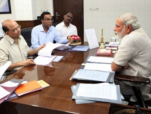 Narendra Modi with his core team.