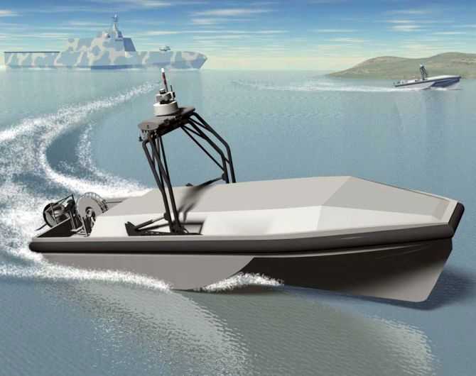 Artist impression of the Unmanned Surface Vehicles (USVs).