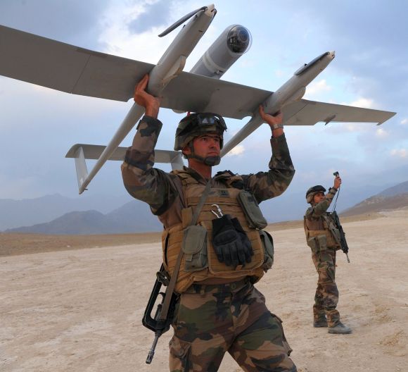 Soldier operates the Tracker drone.