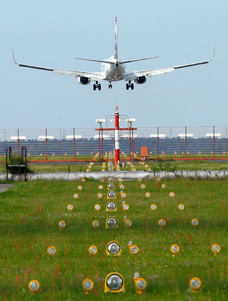 An aircraft is about to land