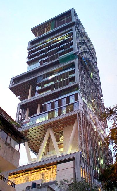 Mukesh Ambani's skyscraper residence Antilia.