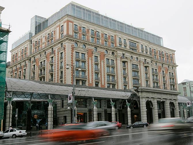 A general view shows the Ritz-Carlton hotel near Moscow's Red Square.