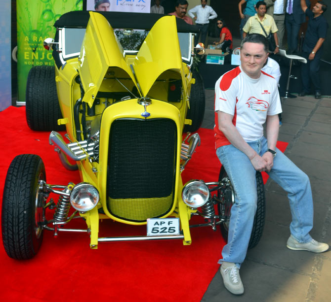 Gautam Singhania with his 1932 Ford hot rod.