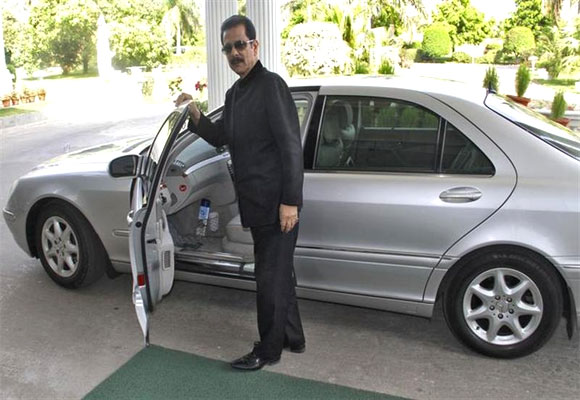 Sahara Group Chairman Subrata Roy poses for a photograph after an interview with Reuters outside his company's office.