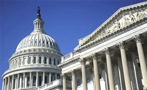 The U.S. Capitol dome and U.S. Senate (R) in Washington. Photograph: Jonathan Ernst/Reuters