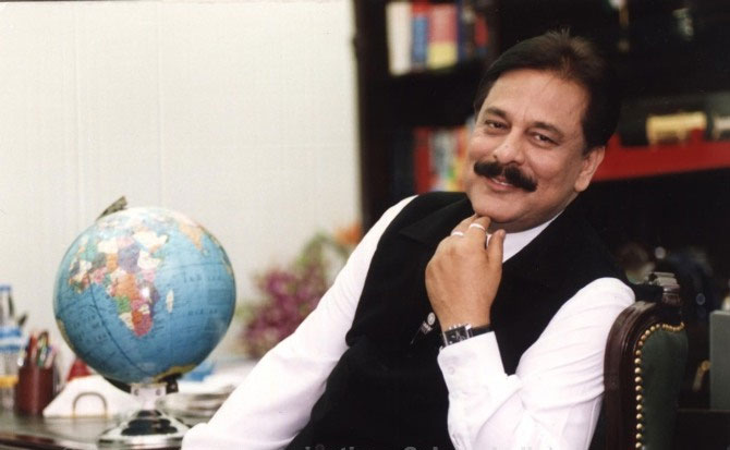 In happier times, Subrata Roy in his office.