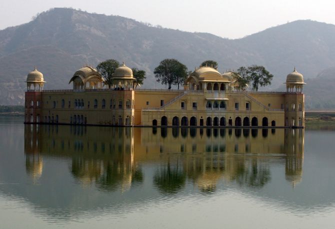 A general view of the Jal Mahal also known as Water Palace is seen in Jaipur.