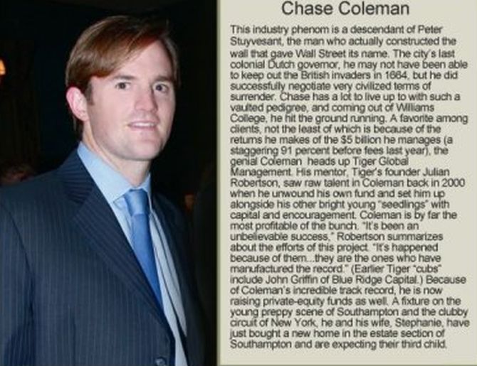 Chase Coleman bio from Hampton Style.