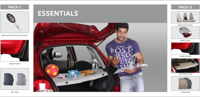 Photo shows accessories included in Datsun Go Essential 1, Essential 2.