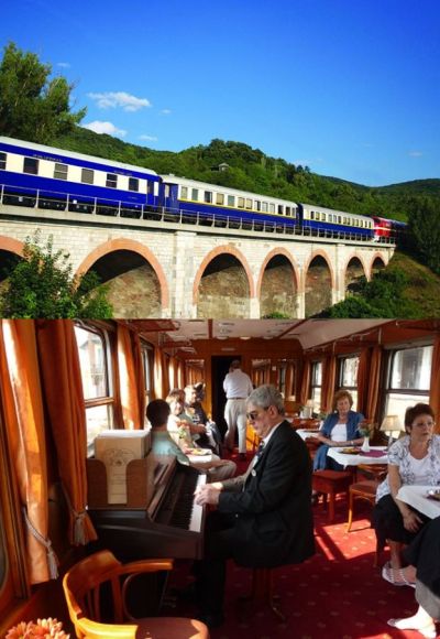 Danube Express (above) and its interior (below)