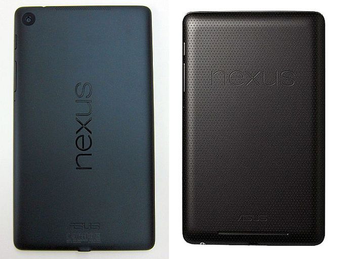 Back cover of nexus 7 2013 (left) and Nexus 7 2012.