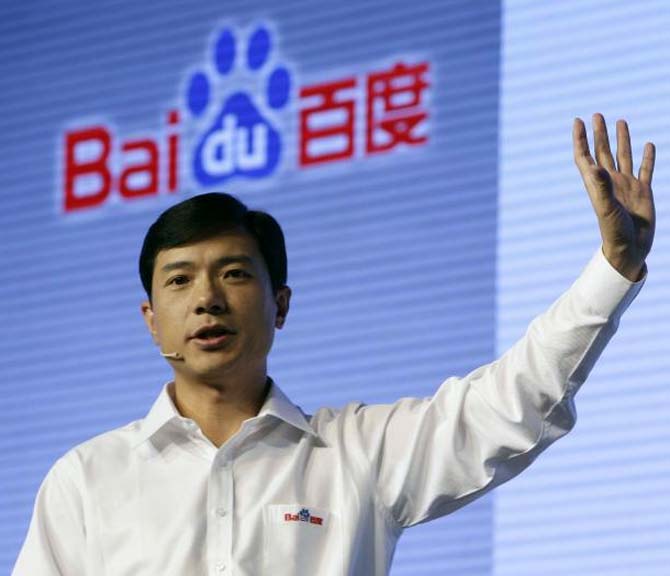 Robin Li, Founder and Chief Executive of Chinese search engine Baidu, speaks at the Baidu Technology Innovation Conference in Beijing