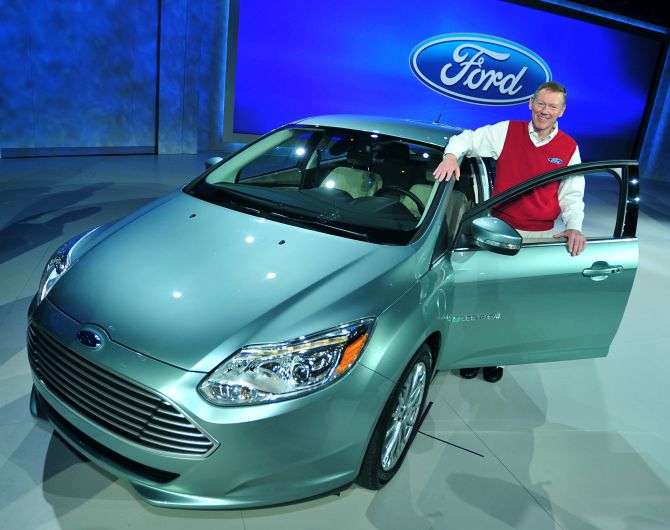 Ford President and CEO Alan Mulally delivers his third consecutive keynote address at the 2011 International CES which included the introduction of the all-new Focus Electric.