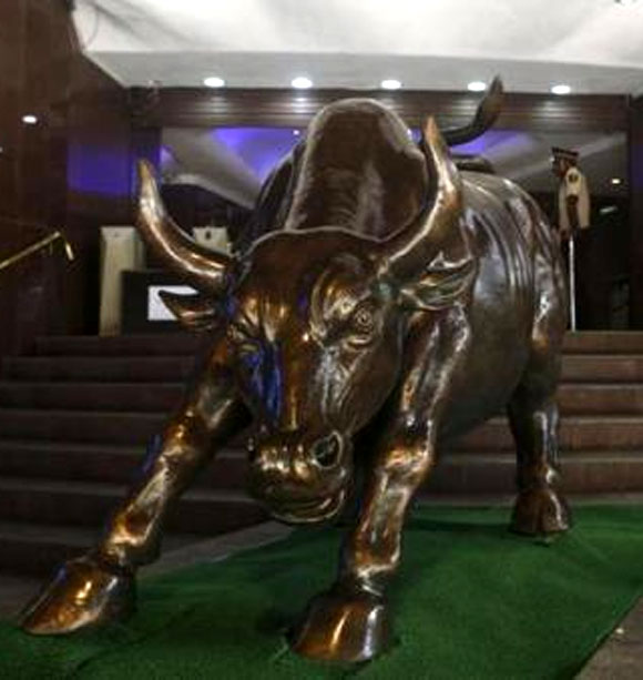 The Bull at the Bombay Stock Exchange.