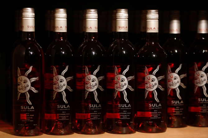 Bottles of Sula Zinfandel Rose.