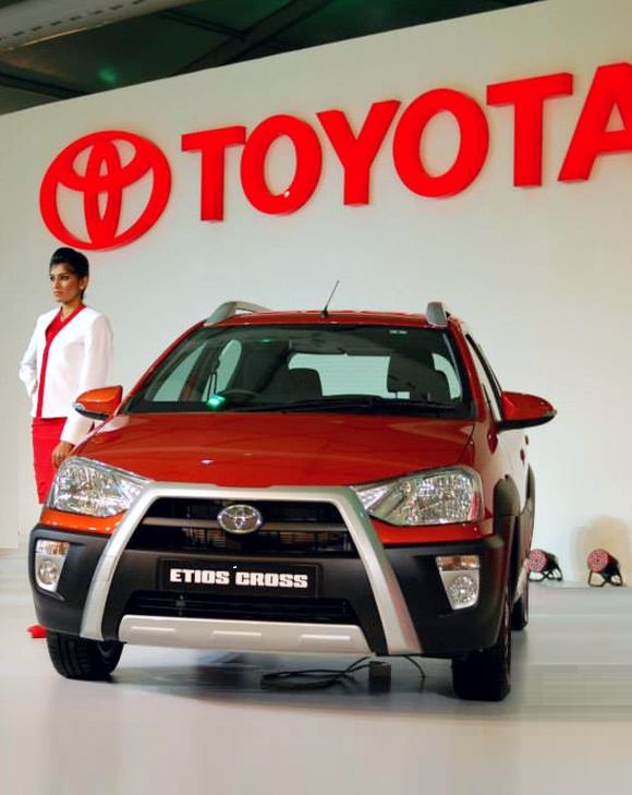 Etios Cross at the Indian Auto Expo 2014.