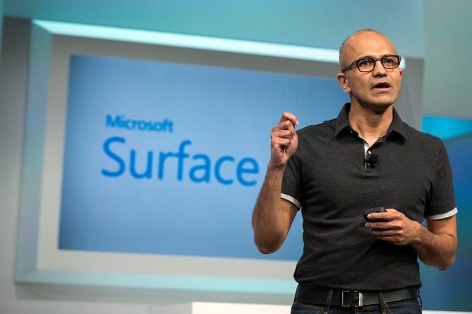 Satya Nadella, Microsoft Corp chief executive, attends the unveil event of the new Microsoft Surface Pro 3 in New York May 20, 2014.