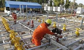 A worker at an oil rig