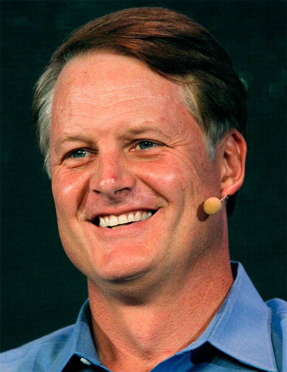 eBay CEO John Donahoe smiles during the Web 2.0 Summit in San Francisco, California.