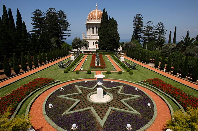 The Baha'i shrine is seen in the northern city of Haifa.
