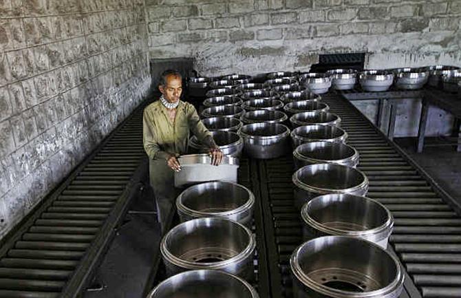 A worker at a steel factory