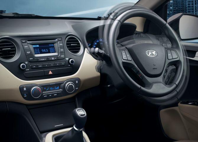 Hyundai Xcent interior.