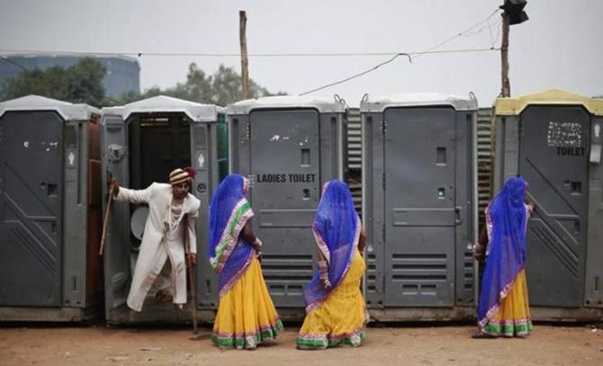 Portable toilets.