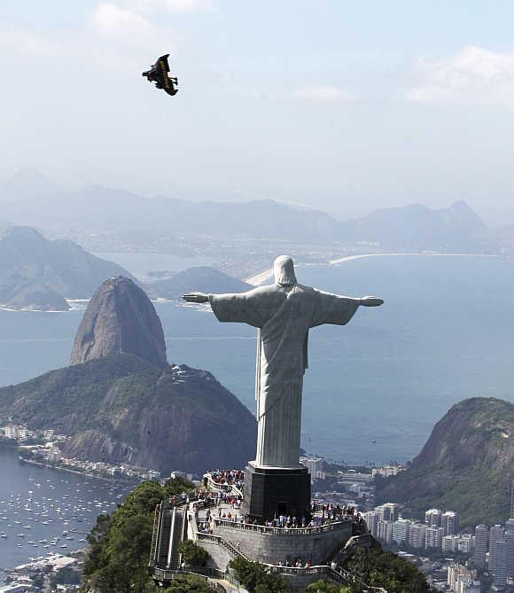 Statue of Christ the Redeemer on Corcovado Mountain in Rio de Janiero.