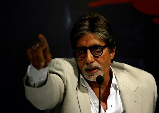 Amitabh Bachchan speaks during a news conference