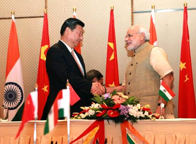 Prime Minister Narendra Modi with Chinese President Xi Jinping