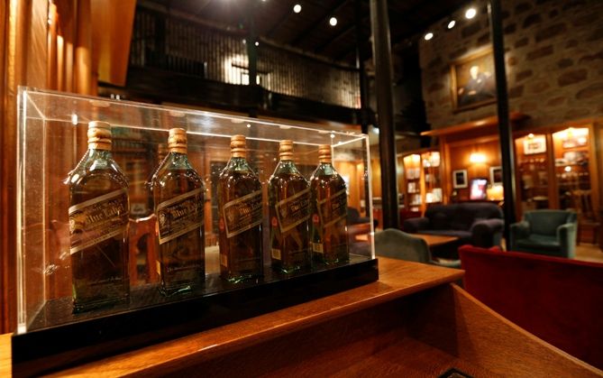 The museum room is seen at the Diageo Cardhu distillery in Scotland. 