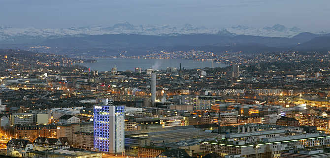 Image: A view of Zurich, Switzerland. Photograph: Arnd Wiegmann/Reuters