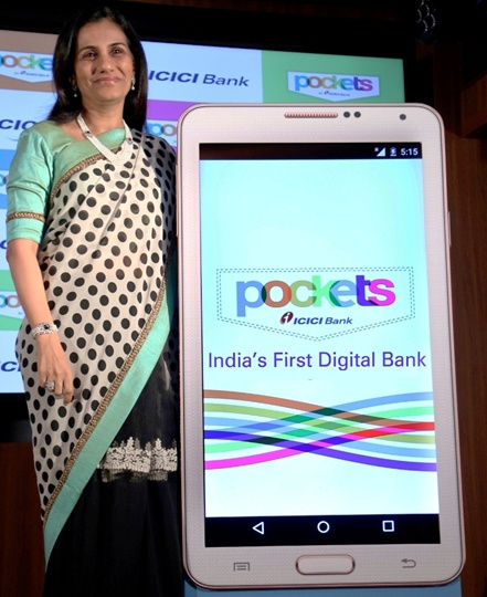 Image: Chanda Kochhar, managing director and CEO of ICICI Bank launches Pockets. Photograph, courtesy: ICICI Bank