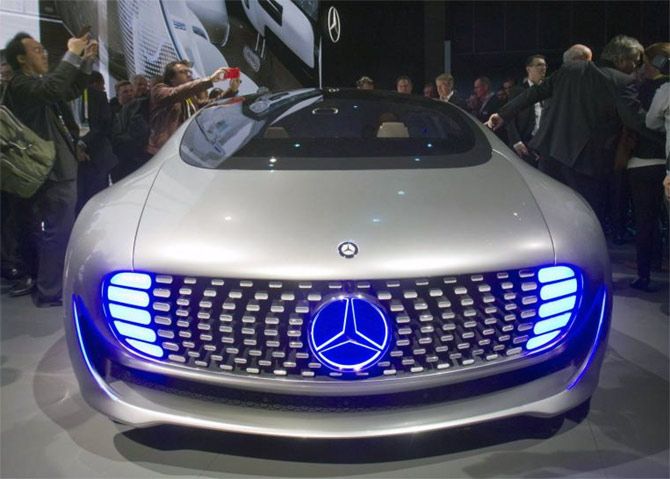 Mercedes-Benz F015 Luxury in Motion concept car is shown during the 2015 International Consumer Electronics Show (CES) in Las Vegas, Nevada. 