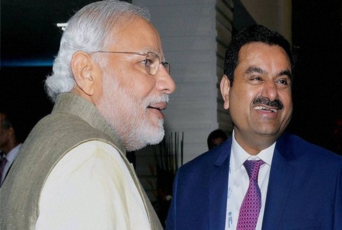 Prime Minister Narendra Modi with industrialist Gautam Adani. 