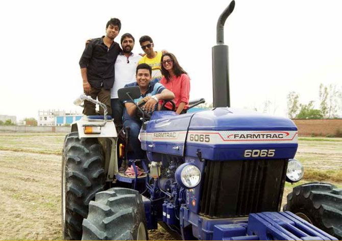 Driving a tractor in Faridabad
