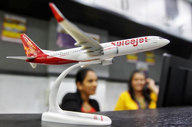 A SpiceJet booking counter