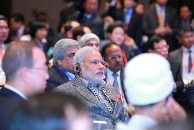 Prime Minister Narendra Modi at the 6th Asian Leadership Conference in Seoul, South Korea, May 19, 2015. Photograph: MEA/Flickr