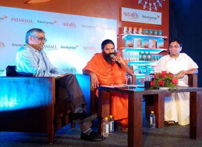 Kishore Biyani with Baba Ramdev