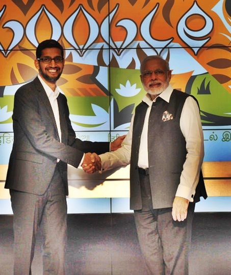 Prime Minister Narendra Modi meets Google CEO Sundar Pichai