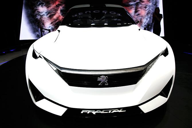 A Peugeot Fractal electric coupe car 