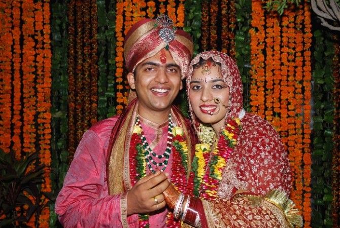 Manu Kumar Jain with his wife, Minu