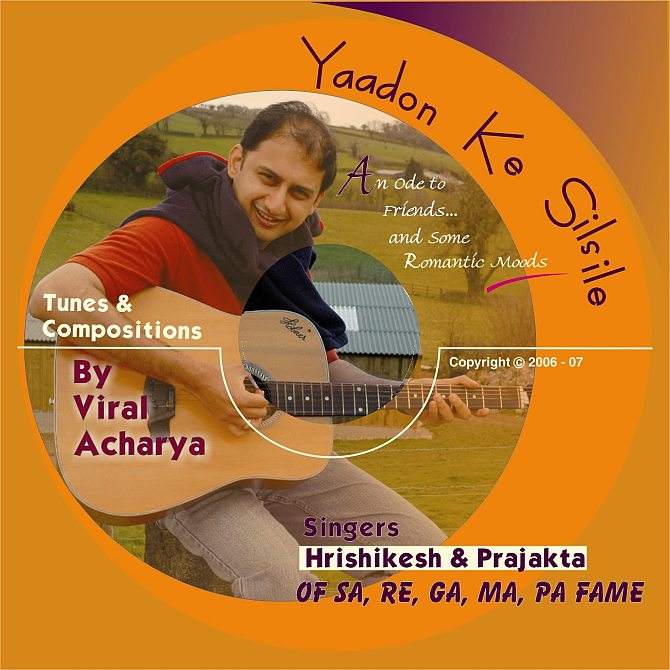 The cover for Viral Acharya's first album, Yaadon Ke Silsile -- An Ode to Friends and Some Romantic Moods.