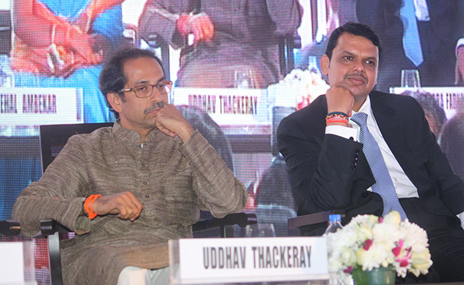 Devendra Fadnavis and Uddhav Thackeray in a pensive mood