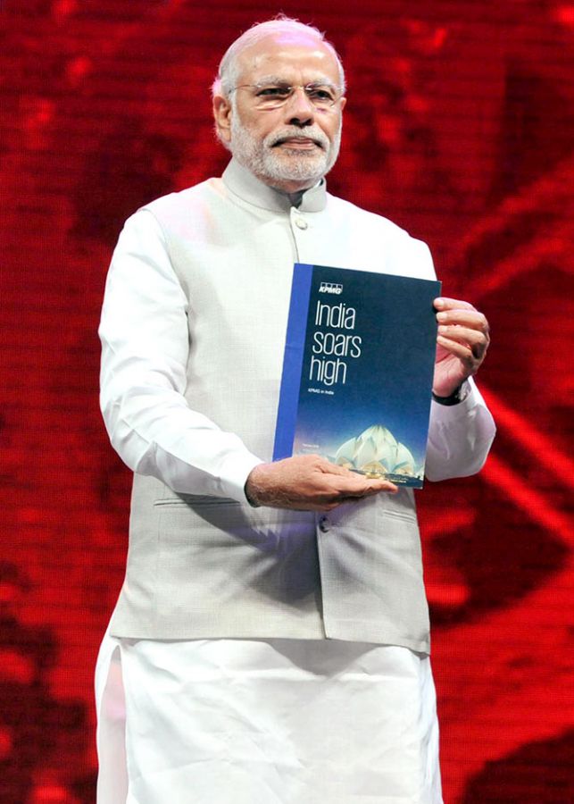 Prime Minister Narendra Modi at the inauguration of the Make in India Week in Mumbai on February 13, 2016.