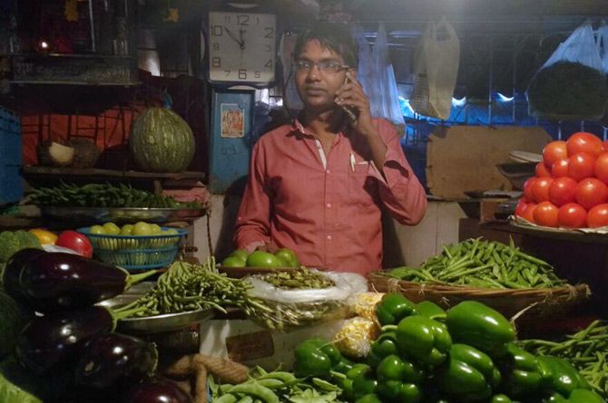 Dinesh Bhagat, a fruitseller, has seen a sharp drop in his business since November 8