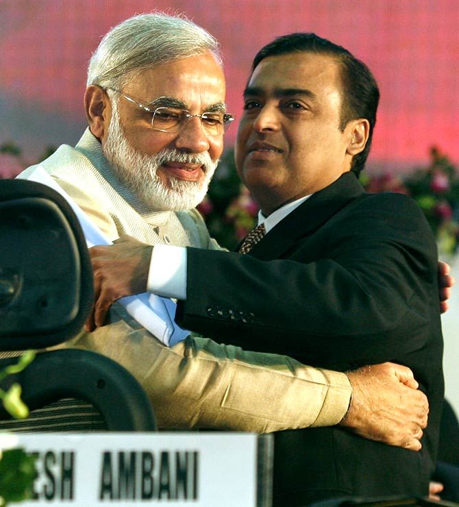 Modi and Mukesh Ambani